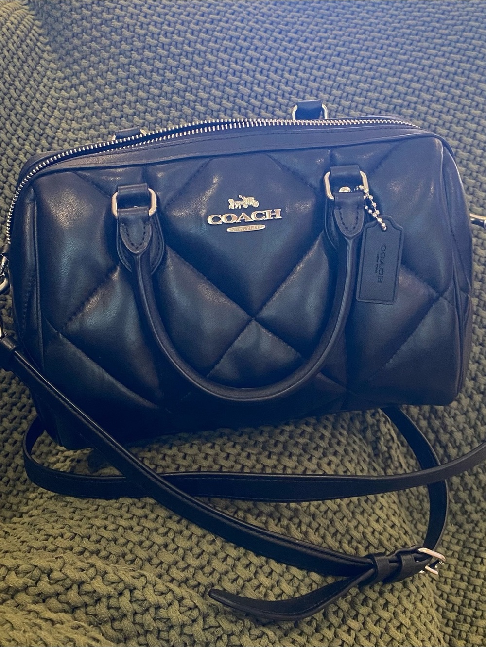 Coach Quilted Leather Satchel - Black